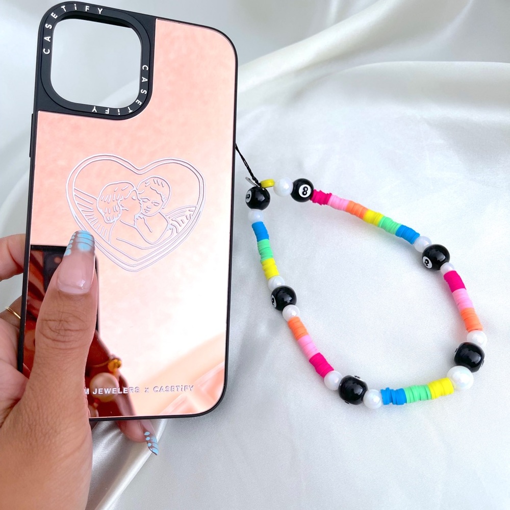 Beaded phone charm y2k aesthetic wildflower